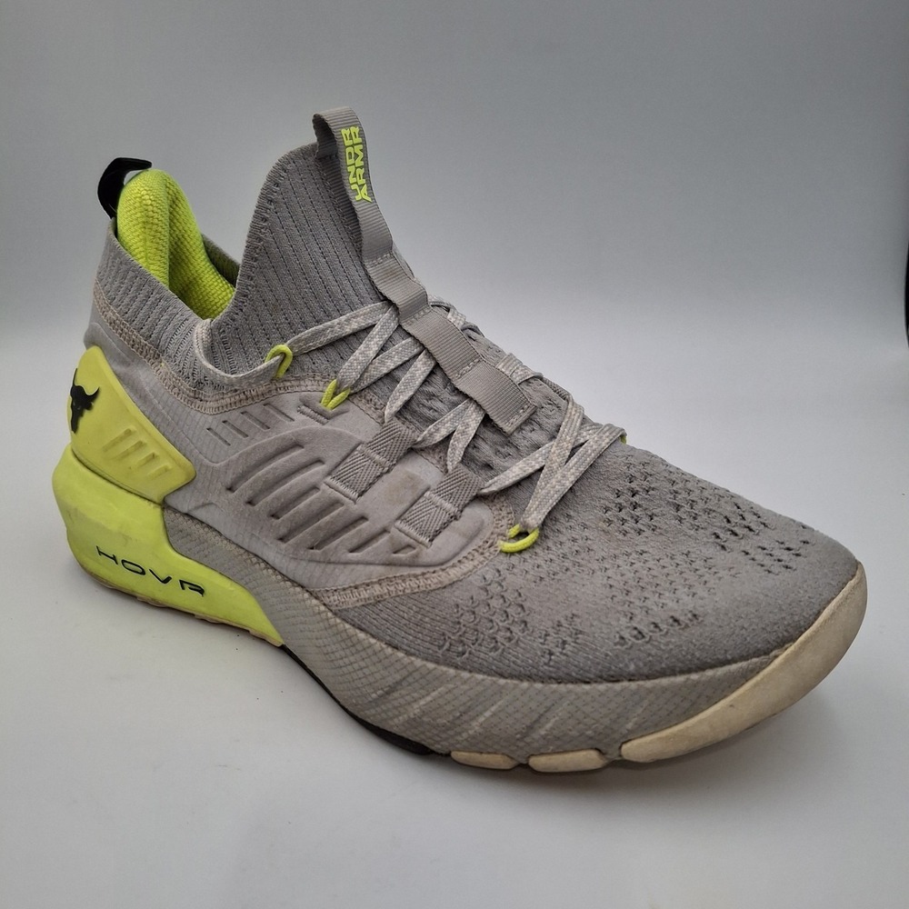 Under Armour Project Rock 3 Womens 10 Training Shoe Gray Sneaker 3023005-112‎